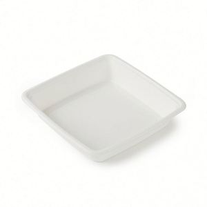 Assiette Ronde Biodégradable en Canne à Sucre Recyclée 350ml, Assiette de Dîner Retournable Séparable pour Fête - Product Image 1