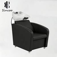 Ensemble de mobilier de salon de coiffure au design attrayant et confortable : Fauteuil de barbier en métal, fauteuil de lavage, miroir de coiffure, chariot à outils