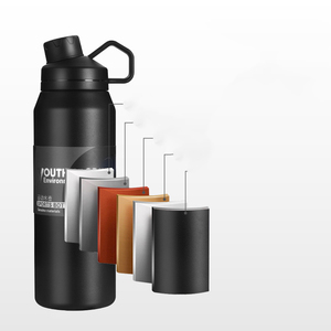 Bouteille d'eau sportive isolée sous vide en acier inoxydable 304 de 650 ml et 1000 ml avec poignée et couvercle, grande capacité, logo personnalisé - Product Image 6
