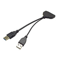 Cable Adaptador de Datos y Alimentación USB 3.0 a SATA de 22 Pines, Corto, para Disco Duro HDD/SSD de 2.5 Pulgadas, para PC y Portátil, Muestra Gratuita