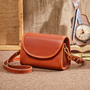 Japanese Style Genuine Leather Shoulder <b>Bag</b> <b>Small</b> Square Crossbody Women's Portable Phone <b>Bag</b> Brown <b>Black</b> Fall 2025 - Product Image 1