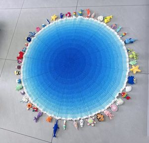 2025 nuevo diseño de algodón Raschel Festival de animales marinos patrón manta cuatro estaciones tejido a mano para avión hogar calidez comodidad - Product Image 2