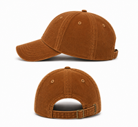 Casquette de baseball en velours côtelé avec logo personnalisé, style sportif, non structurée, ajustable, en coton respirant et imperméable, fabricant OEM ODM
