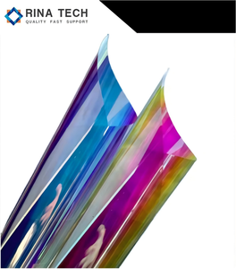 Rina Tech Vente en gros bâtiment coloré éblouissant décoration fenêtre teinte autocollant arc-en-ciel film dichroïque pour centre commercial - Product Image 3