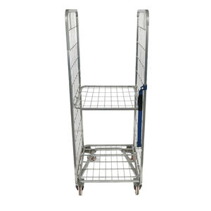 Chariots en acier doux galvanisé Cages roulantes <span class=keywords><strong>Cage</strong></span> roulante résistante à l'usure à faible entretien Capacité de 600kg Équipement de stockage de marchandises - Product Image 4