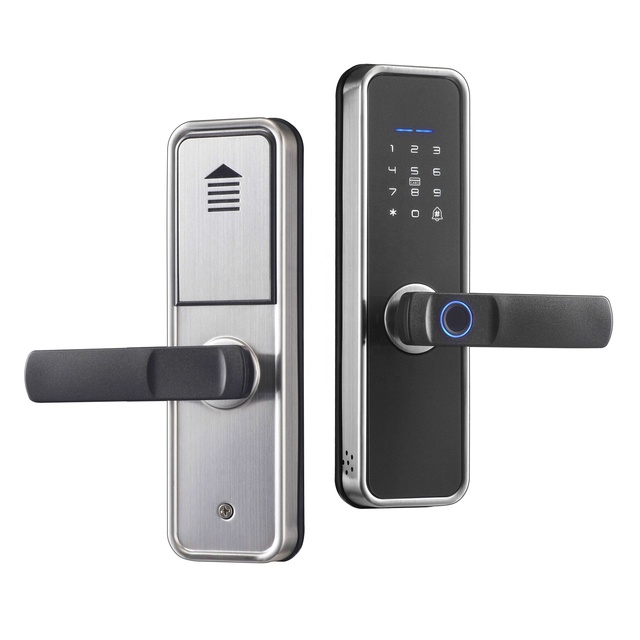 WiFi Smart Door Lock Tuya Smart Home Compatible Stainless Steel Waterproof Design Fingerprint Password RFID Card Remote Control