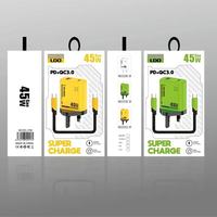 Cargador Superrápido de 45 W para Teléfono Móvil, Cargador de Viaje USB-C con Cable USB C, Carga Rápida de 45 W, Adaptador de Corriente USB Tipo C PD