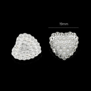 아연 합금 고급 원형 단추 꽃무늬 라인석 & 진주 DIY 의류 액세서리 수제 고급 - Product Image 6