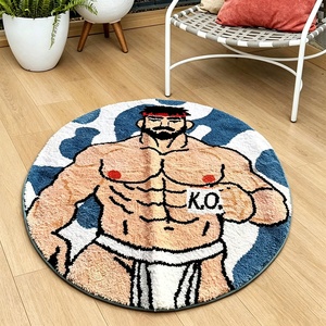 Tapis rond personnalisé en forme de musculard, en peluche douce, antidérapant, pour la décoration de la <span class=keywords><strong>salle</strong></span> de sport ou de la maison - Product Image 3