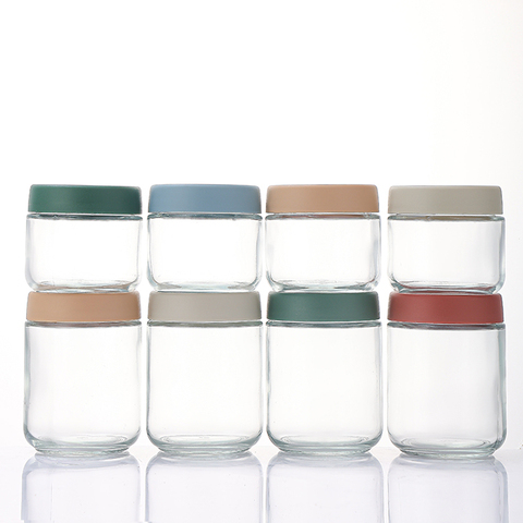 New 4 Pack 16 oz Overnight Oats Containers Lid Glass Storage Jar Airtight Lid Wide Mouth Mason Salad Jar