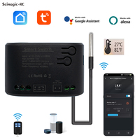 Commutateur Tuya avec capteur de température 1 canal Module Wifi Thermostat intelligent surveillance des données Compatible Alexa Google Home