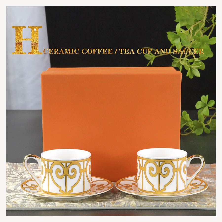 Soucoupe et tasse à café 2 pièces, multicolore