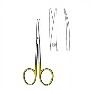 Tijeras Metzenbaum para Bebés de 11.5 cm (4-1/2 Pulgadas), Curvas, de Carburo de Tungsteno TC Dorado, Tijeras Quirúrgicas de Acero Inoxidable de Precisión - Product Image 1