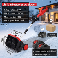 Pelle à neige sans fil 21V, machine à déneiger électrique alimentée par batterie au lithium avec poignée télescopique réglable portable