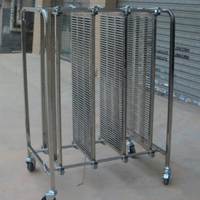 Chariot de roulement antistatique en acier inoxydable pour chariot conducteur de stockage de circuits imprimés avec supports réglables et roues ESD robustes