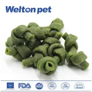 ปมเนื้อย่างกระดูกแบบผูกปมสำหรับสุนัข160กรัมรสชาติของอาหารปลาแซลมอนอะโวคาโดติดทนร้อนติดป้ายตามต้องการ - Product Image 2