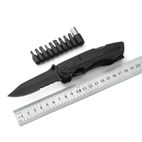 Couteau de survie de Camp noir 18 en 1, couteau de poche multi-outils pour hommes, cadeaux