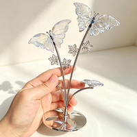 Ornement en cristal naturel mélangé en forme de cœur avec ailes, support métallique, sculpté à la main, tendance mode, décoration intérieure, cadeau