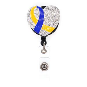 Escritório Suprimento Médico Breast Cancer Awareness Ribbon Strass Retrátil Enfermeira Sparkles ID Badge Holder Reel - Product Image 4