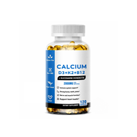 Compléments alimentaires sans gluten pour adultes : Calcium, Vitamine D3, K2, B12, Glucosamine en gélules souples pour soutenir la santé des os, des articulations, du système immunitaire et des muscles