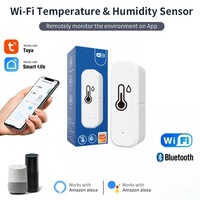 SIXWGH Tuya Wifi Smart higrometer dalam ruangan termometer Bar baterai Alexa Google kompatibilitas suhu Sensor kelembaban