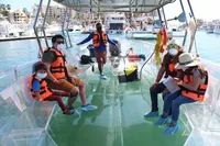 SUNLIFE grand bateau transparent entièrement transparent avec moteur et auvent 12-15 personnes en polycarbonate fabriqué en Chine pour station balnéaire