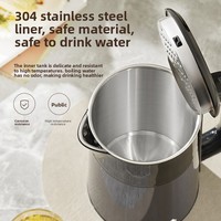 Ketel Listrik Mini Stainless Steel Asli Kapasitas 1-2L Mati Otomatis 701W; Portabel untuk Perjalanan Bisnis Kantor