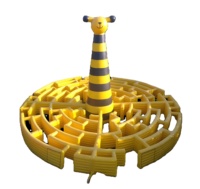 Labyrinthe gonflable en forme de cerf | Terrain de jeu publicitaire rond pour événements | Attraction accrocheuse pour enfants et adultes