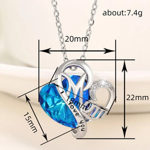 Collana con ciondolo a forma di cuore per donna, regalo per la festa della mamma, catena per clavicola - Product Image 4