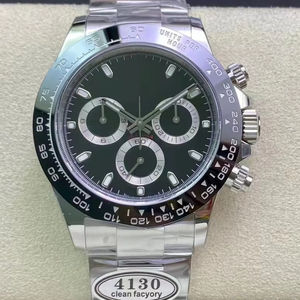 Reloj mecánico CleanF de alta calidad de 40mm 116500 904 DD4130 movimiento 12,2mm bisel de cerámica Panda acero inoxidable - Product Image 1