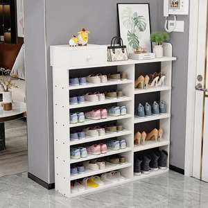 Simple Multi-Tier Scandinavian Wooden Convertible <b>Shoe</b> <b>Rack</b> Home Furniture Entryway Large Capacity Wall Mount - Product Image 2
