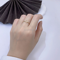 9K Massivgold Damen-Verlobungsring ZIRKON Brillantes Trendiges Geometrisches Design Drittanbieter-Hochzeitsjubiläums-Ring für Alltägliches Tragen