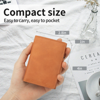 Portefeuille minimaliste en cuir PU avec porte-cartes RFID, porte-monnaie pour homme, étui pour cartes de visite, sans fermeture, OEM personnalisé, vente en gros
