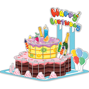 Nouveau 2026 – <span class=keywords><strong>Puzzle</strong></span> 3D en mousse DIY « Joyeux Anniversaire » – Cadeau maison de poupée style cuisine – <span class=keywords><strong>Puzzle</strong></span> 3D en papier pour enfants - Product Image 1
