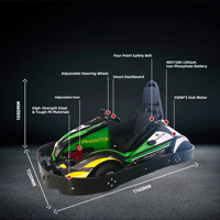 Go-Kart Eléctrico Comercial para Adolescentes, 350W*2 Motor Dual, 8-35KM/H Velocidad Ajustable, Freno Hidráulico, Batería 48V15Ah