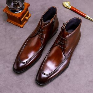 Men's Ankle Chelsea <b>Boots</b> with PU Lining British Retro Trend Slip-On Closure Business Dress-Exclusive Autumn - Product Image 6