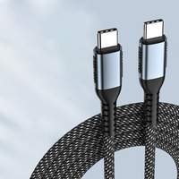 Câble de charge USB C vers USB C 100W 5A, câble de charge rapide de type C tressé en nylon, câble de données