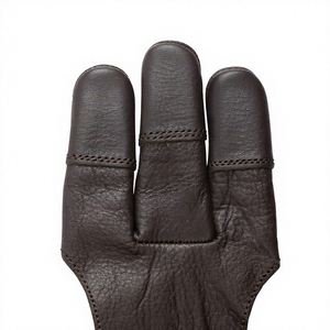 Gant de tir à l'arc professionnel en cuir de haute qualité, couleur marron, 3 doigts, pour arcs classiques et traditionnels - Product Image 5