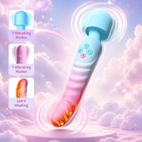 2-in-1 Heizender Silikon USB-Aufladbarer Vibrator mit 7 Vibrationsmodi AV-Stab Sexspielzeug für Frauen Doppelstimulation Masturbations-Massagegerät