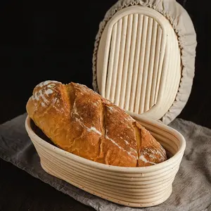الخبز التدقيق سلة ل العجين المخمر جولة 9 بوصة الروطان المنسوجة سلة خبز مع العجين مكشطة كاتب كيت ل مُحَسِن خبز