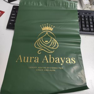 Custom Dark Green Poly Mailer <b>Bag</b> With Gold Printed Logo, Self Seal Plastic Shipping Envelope for Clothing <b>Packing</b> - Product Image 3