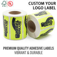 Étiquettes en rouleau promotionnelles personnalisées, brillantes, imperméables, résistantes aux déchirures, autocollantes, pour emballages commerciaux, avec logo