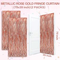 Décorations de fête prénuptiale et de remise de diplôme : Ballons lettres 'Bride' de 16 pouces, Rideau de fond en aluminium doré rose pour enterrement de vie de jeune fille