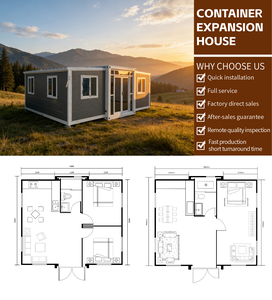 Casa Container Prefabbricata Moderna Facile da Installare con 2 Camere da Letto per Giardino, Tiny House con Soggiorno - Product Image 2