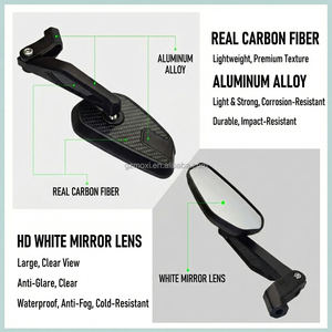 SHENAO Nuovi Specchietti <span class=keywords><strong>Moto</strong></span> Pieghevoli Convessi Superiori in Vera Fibra di Carbonio per Retrofit/Aggiornamento BAJAJ Pulsar NS 200/RS 200 Dominar 400 - Product Image 5