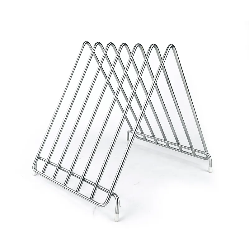 Single Tier Stainless Steel Kitchen Shelf Metal Chopping Board Stand with Standing Type Installation Rack Holder