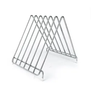 Single Tier Stainless Steel Kitchen Shelf Metal Chopping Board Stand With Standing Type Installation Rack Holder