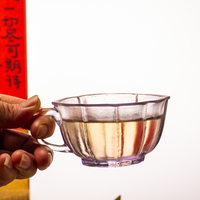 ArtFamily – Gobelet en verre moulé à la cire perdue, fait main, art personnalisé, décoration de luxe pour la maison, présentoir de table élégant, cadeau, service à thé, Jiangsu