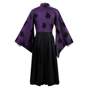 Costume Cosplay <span class=keywords><strong>Demon</strong></span> <span class=keywords><strong>Slayer</strong></span> Upper Rank Black Death Moho, Haori Yukata Kimono, Abito per Performance Teatrali in Poliestere per Donne Adulte - Product Image 3