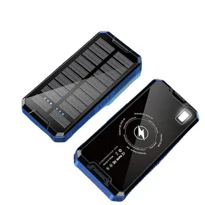 20000 10000mahソーラーパワーバンクワイヤレスリチウム電池powerbank携帯電話ソーラー充電器防水ソーラーパネル5W電源銀行